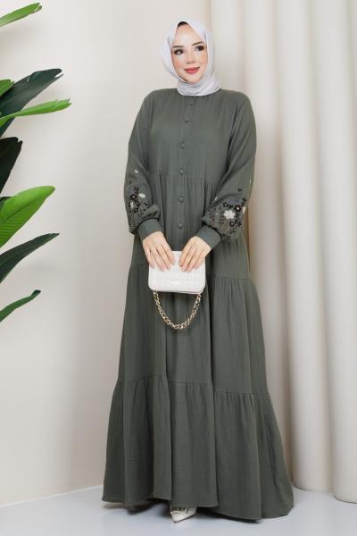 Alaçatı Model Elbise  Haki