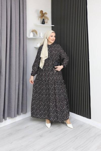 Asel Viskon elbise Siyah