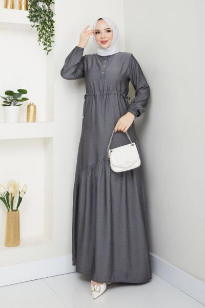 Çiğdem Elbise Kot Gri