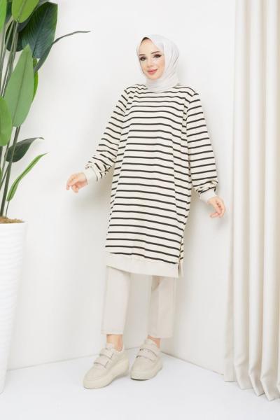 Çizgili Basic Swet Siyah