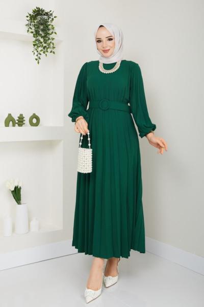 Dilan Ayrobin Elbise piliseli Zümrüt