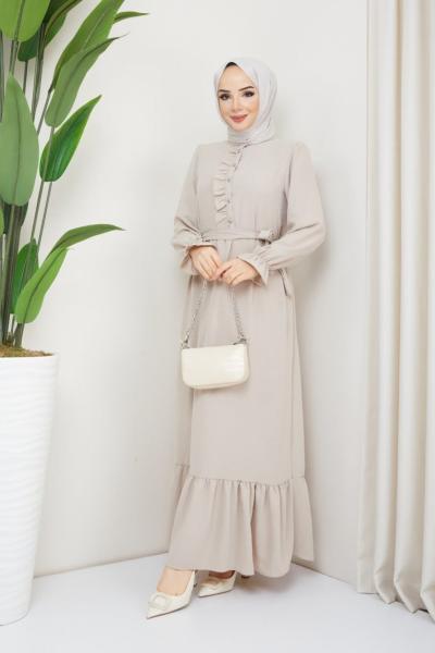 Efsane Prenses Elbise  Bej