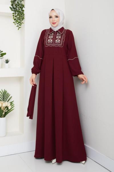 İKRA ELBİSE Bordo