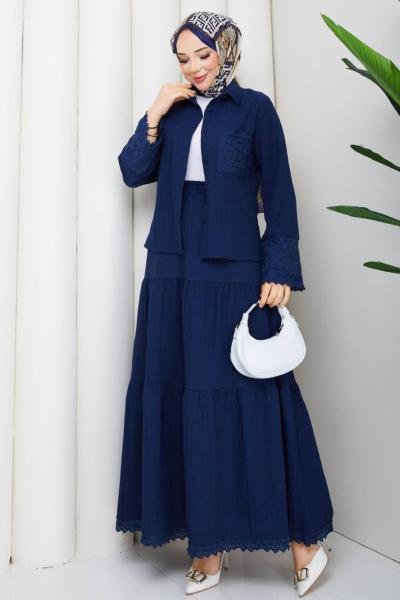 Melis brode etekli takim Lacivert