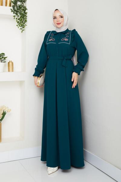 RÜYA ELBİSE Petrol Mavisi