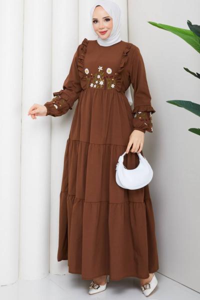 Spor Asmin Elbise Kahverengi