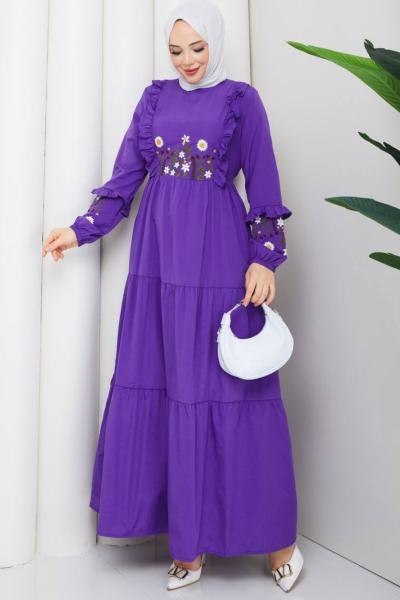 Spor Asmin elbise Mor