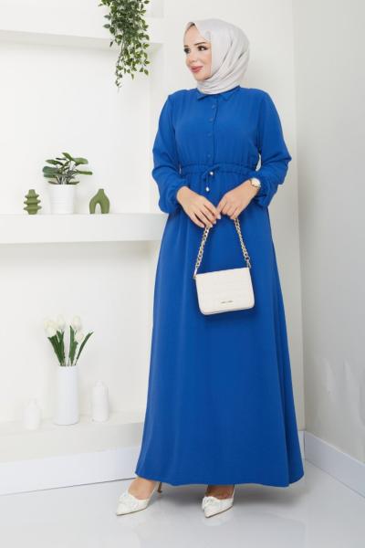 Spor Ayrobin Yüsra Elbise  Saks Mavisi