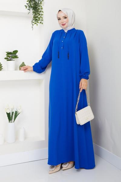 Spor Hüma Sultan Ayrobin Elbise  Saks Mavisi