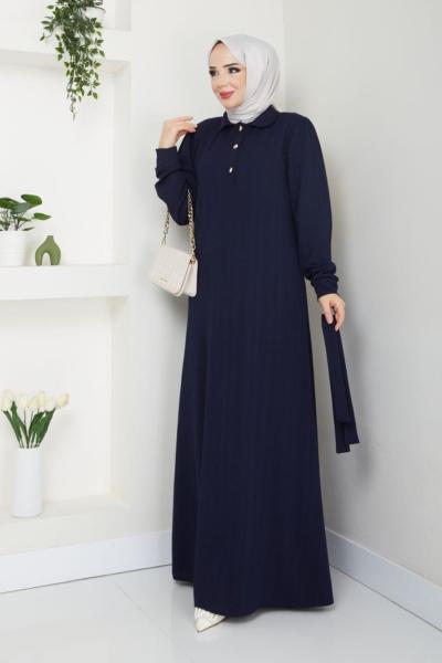 Triko Eylül Elbise Lacivert