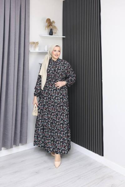 Tülay Viskon Elbise Siyah