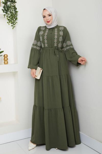 Yeni Zerda Elbise Ayrobın Haki