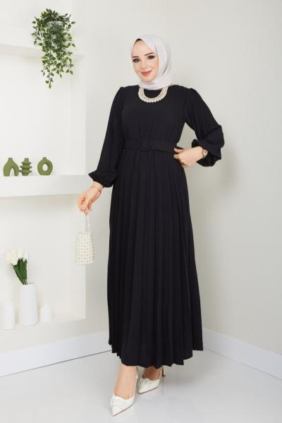 Dilan Ayrobin Elbise Piliseli  Siyah