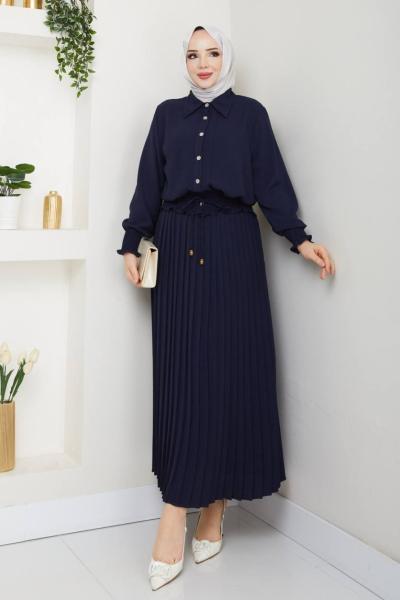Linda Etekli Takım Lacivert