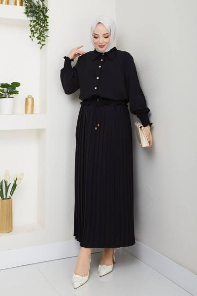 Linda Etekli Takım Siyah