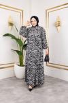 Zebra Desen Elbise Siyah Beyaz
