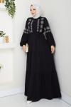 Yeni Zerda Elbise Ayrobın Siyah