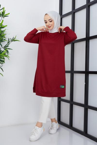 İki iplik Basıc Swet Bordo