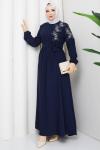 Narin elbise Lacivert