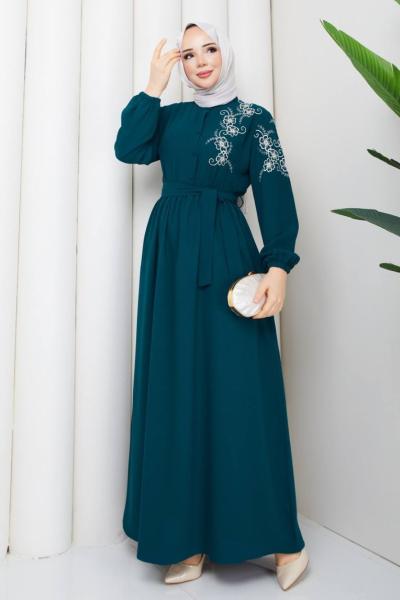 Narin Elbise Petrol Yeşili