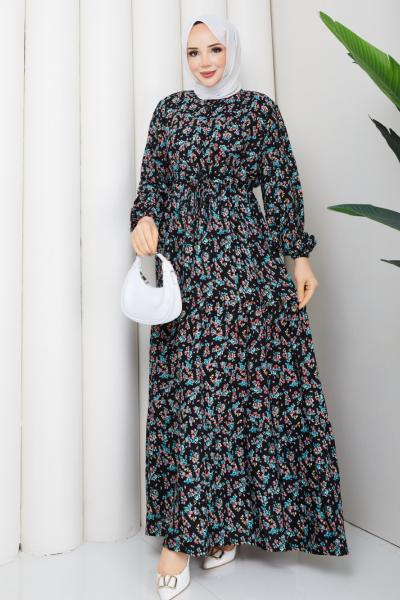 Tülay Viskon Elbise Siyah