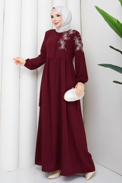 Narin Elbise  Bordo