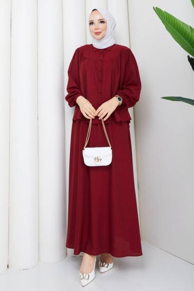Lina etekli takım Bordo